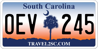 SC license plate OEV245
