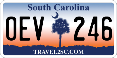 SC license plate OEV246