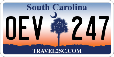 SC license plate OEV247