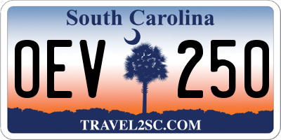 SC license plate OEV250