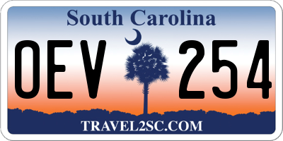 SC license plate OEV254