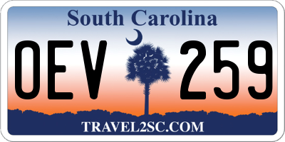 SC license plate OEV259