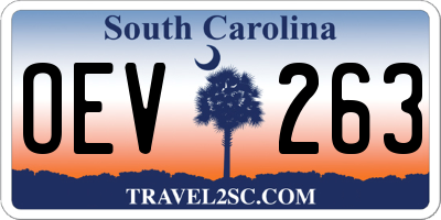 SC license plate OEV263