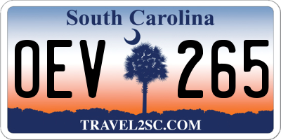 SC license plate OEV265