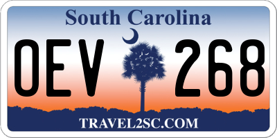 SC license plate OEV268