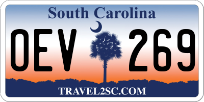 SC license plate OEV269