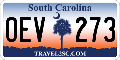 SC license plate OEV273