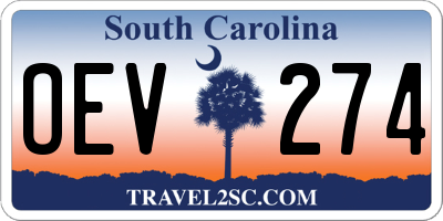 SC license plate OEV274