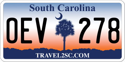 SC license plate OEV278