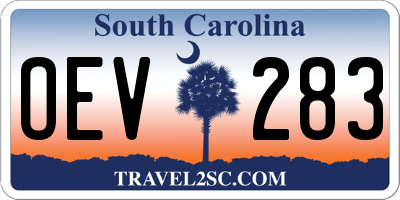 SC license plate OEV283