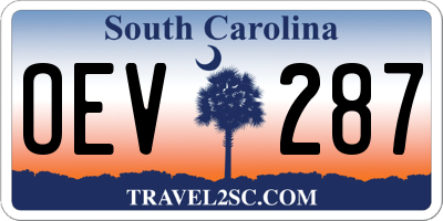 SC license plate OEV287