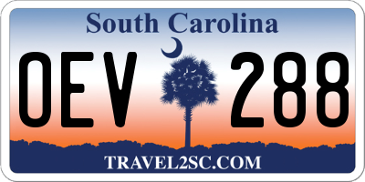 SC license plate OEV288