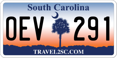 SC license plate OEV291