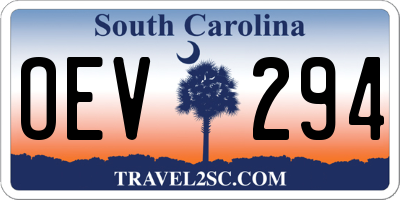 SC license plate OEV294