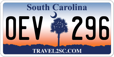SC license plate OEV296