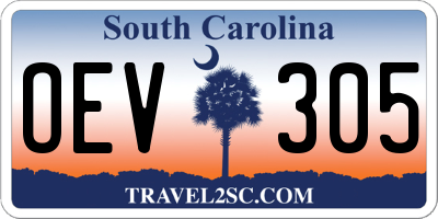 SC license plate OEV305