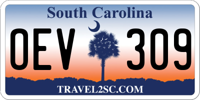 SC license plate OEV309