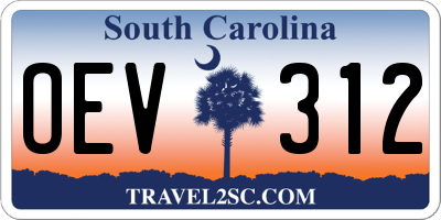 SC license plate OEV312