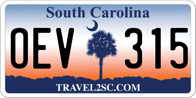 SC license plate OEV315