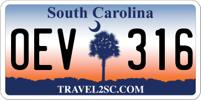 SC license plate OEV316