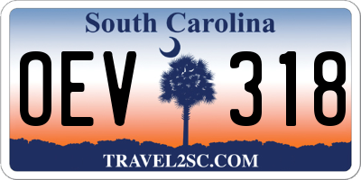 SC license plate OEV318