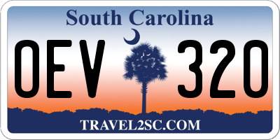 SC license plate OEV320