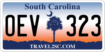 SC license plate OEV323