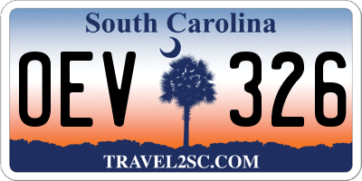 SC license plate OEV326