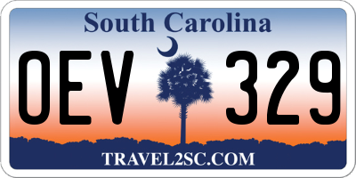 SC license plate OEV329