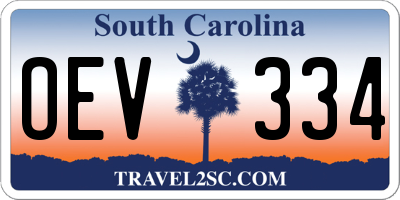 SC license plate OEV334