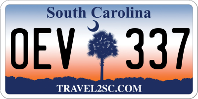 SC license plate OEV337