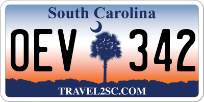 SC license plate OEV342
