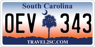 SC license plate OEV343