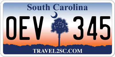 SC license plate OEV345
