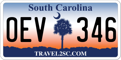 SC license plate OEV346