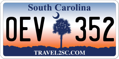 SC license plate OEV352