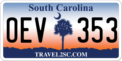 SC license plate OEV353