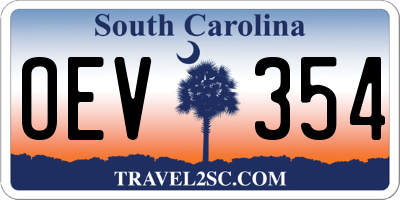 SC license plate OEV354