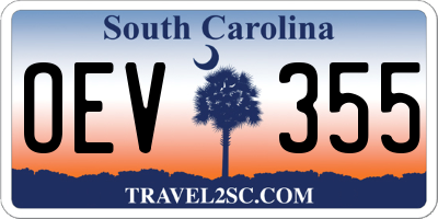 SC license plate OEV355