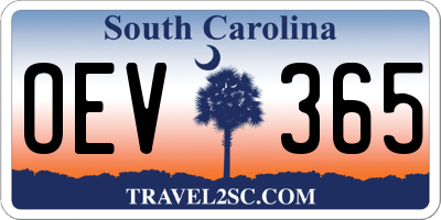 SC license plate OEV365