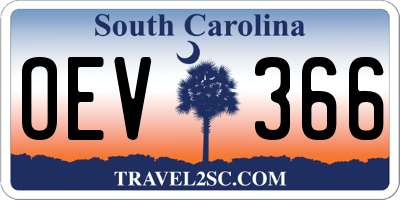 SC license plate OEV366