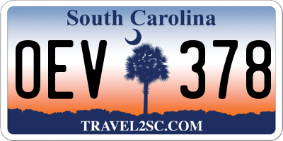 SC license plate OEV378