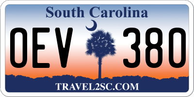 SC license plate OEV380