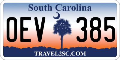SC license plate OEV385