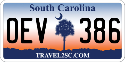 SC license plate OEV386