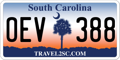 SC license plate OEV388