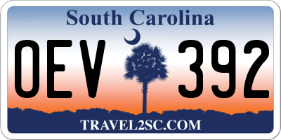 SC license plate OEV392