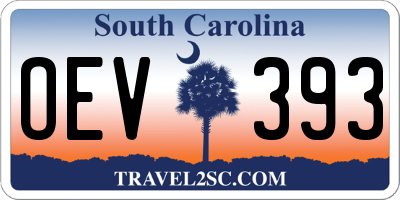 SC license plate OEV393