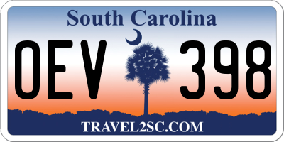 SC license plate OEV398