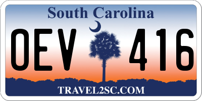 SC license plate OEV416